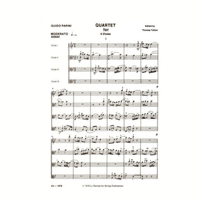 Papini, Guido - Quartet For Four Violas Score and Parts