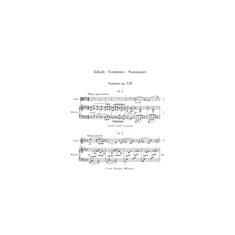 Brahms, Johannes - Sonatas Nos 1 and 2, Op 120 - for Viola and Piano - Henle Verlag URTEXT Edition
