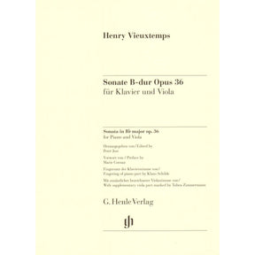 Vieuxtemps, Henri - Sonata in B-flat Major, Opus 36 - for Viola and Piano - edited by Peter Jost - G Henle Verlag URTEXT