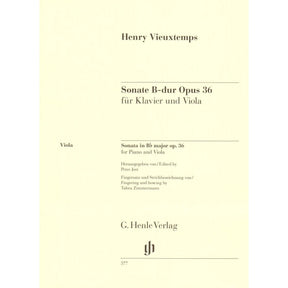 Vieuxtemps, Henri - Sonata in B-flat Major, Opus 36 - for Viola and Piano - edited by Peter Jost - G Henle Verlag URTEXT