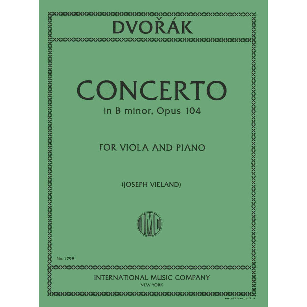 Dvorák, Antonín - Cello Concerto in b minor, Op 104 - transcribed for Viola and Piano - edited by Joseph Vieland - International Edition