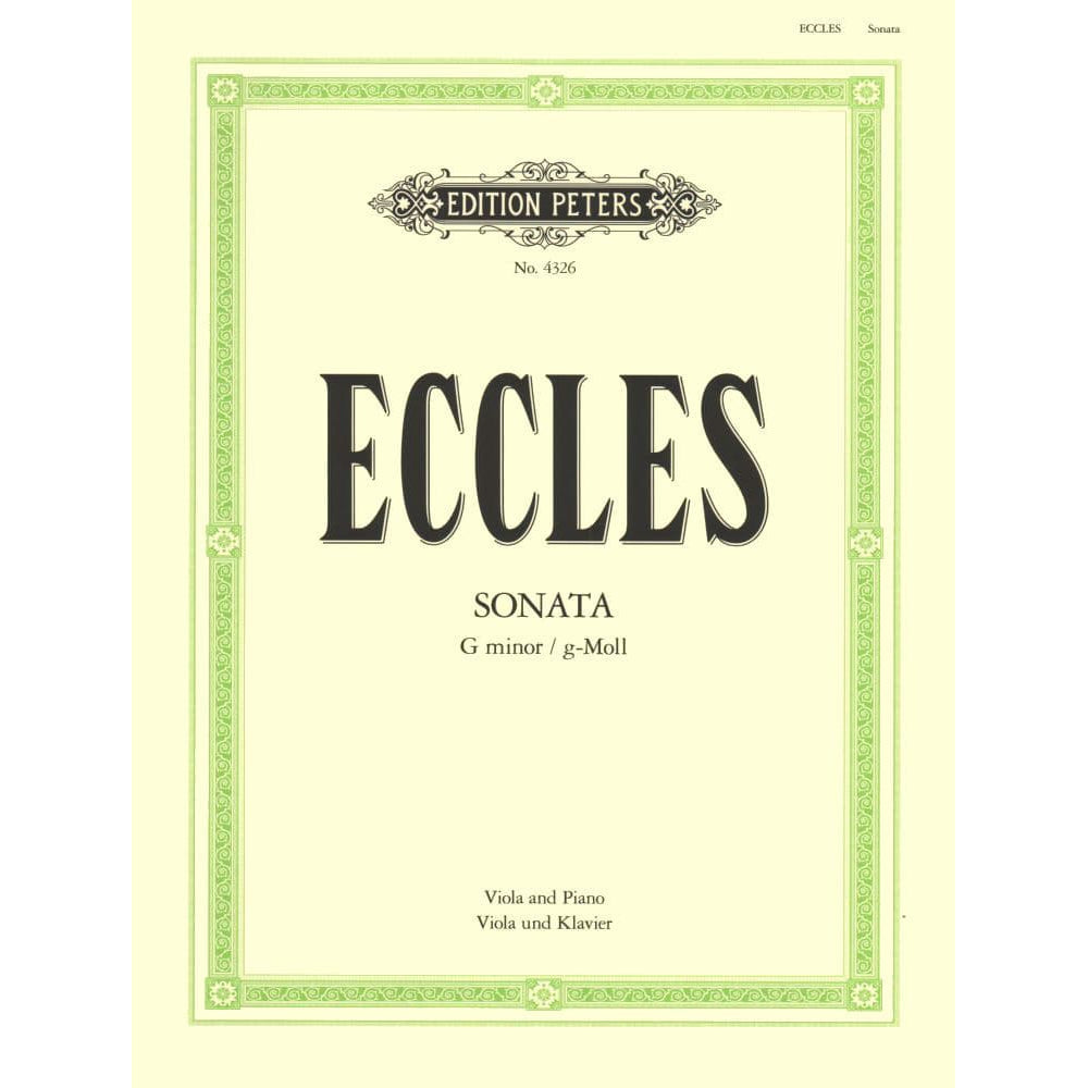 Eccles, Henry - Sonata in g minor - Viola and Piano - edited by Paul Klengel - CF Peters Edition