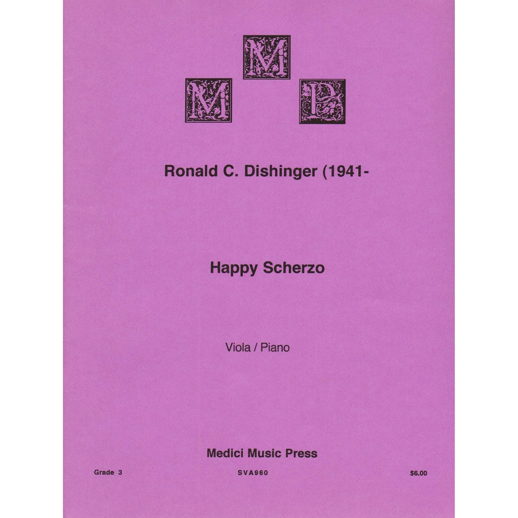 Dishinger, Ronald - Happy Scherzo - for Viola and Piano - Medici Music Press