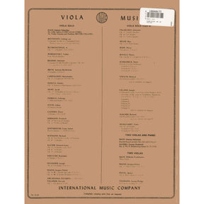 Fauré, Gabriel - Elegy, Op 24 - Viola and Piano - edited by Milton Katims - International Edition