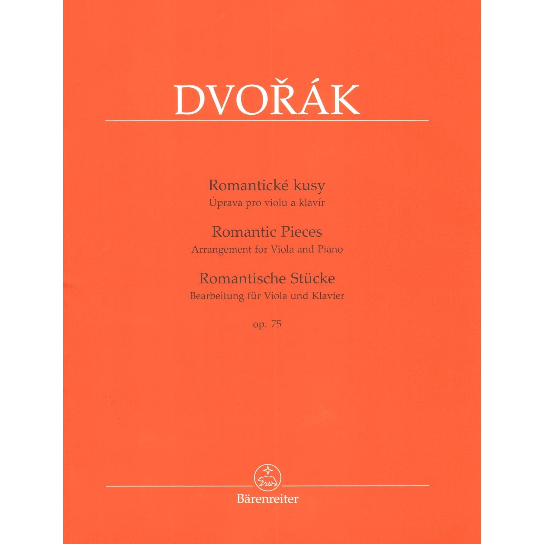 Dvorak, Antonin - Romantic Pieces, Op. 75 - for Viola and Piano - Barenreiter