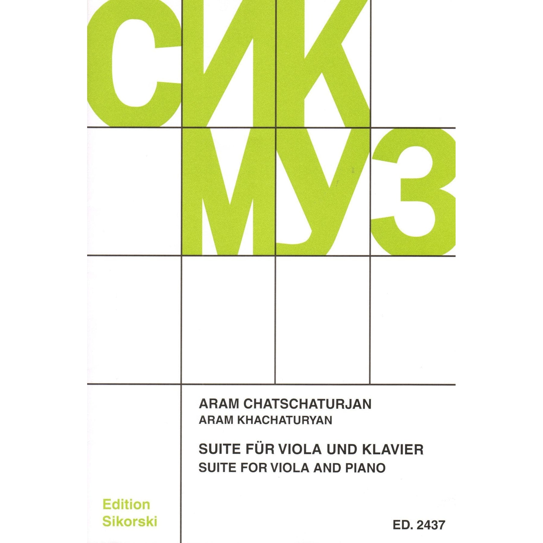 Aram Khachaturyan - Suite for Viola and Piano (1929) - Edition Sikorski