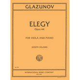 Glazunov, Alexander - Elegy, Op 44 - Viola and Piano - edited by Joseph Vieland - International Edition