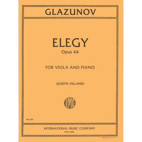 Glazunov, Alexander - Elegy, Op 44 - Viola and Piano - edited by Joseph Vieland - International Edition