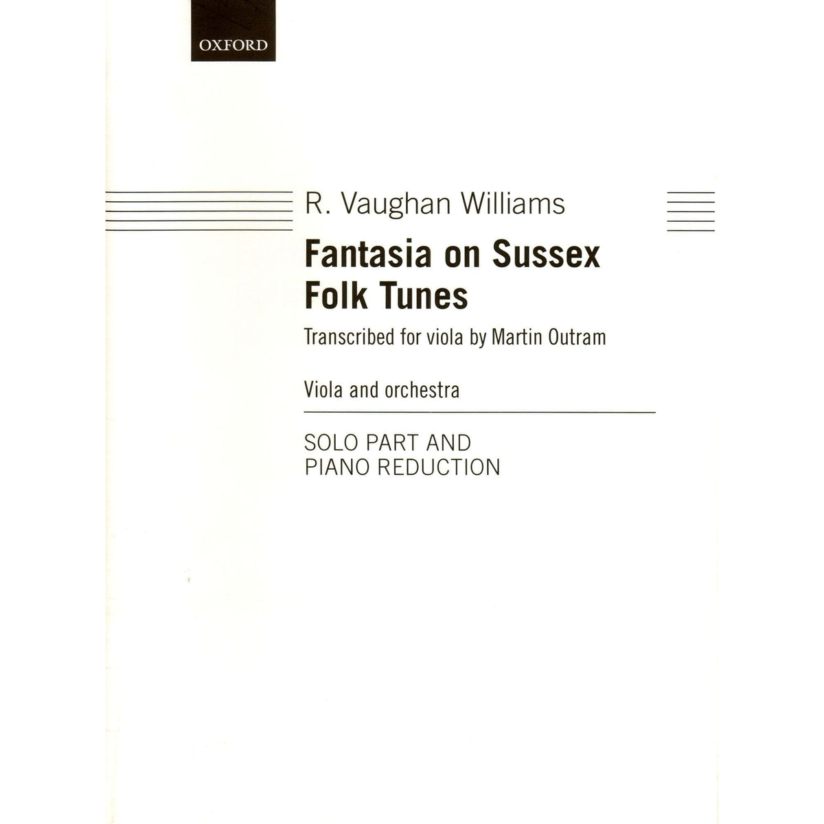 Vaughan Williams, R. - Fantasia on Sussex Folk Tunes - for Viola and Piano - Oxford University Press