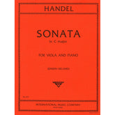 Handel, George Frideric - Sonata In C Major - Viola and Piano - edited by Joseph Vieland and G Jensen - International Edition