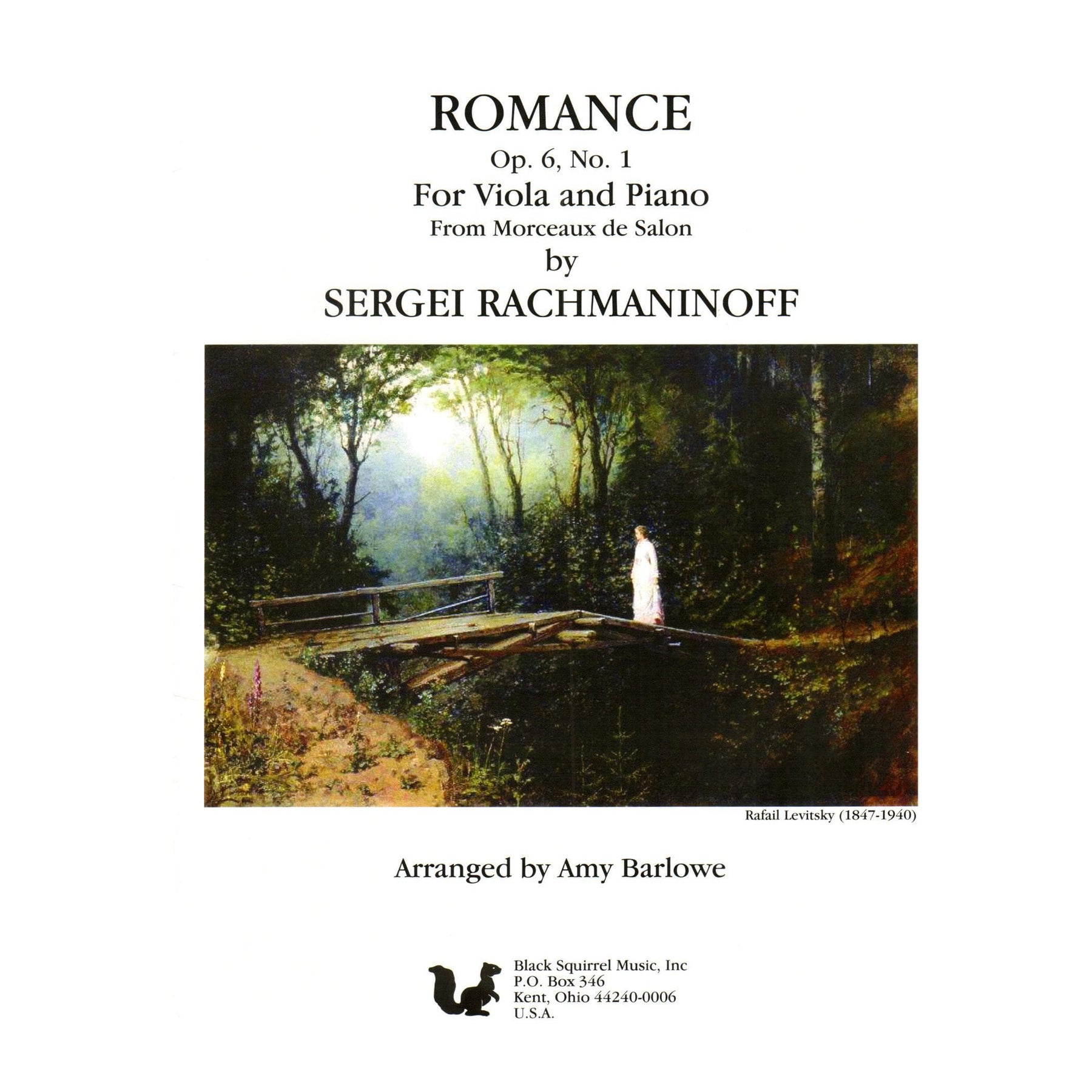 Rachmaninoff, Sergey - Romance from Morceaux de Salon, Op. 6, No. 1 - for Viola and Piano - Black Squirrel Publications
