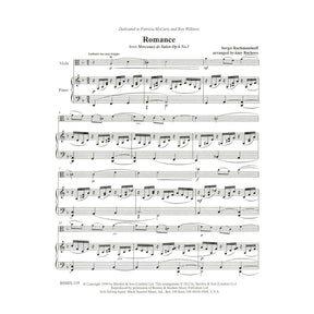 Rachmaninoff, Sergey - Romance from Morceaux de Salon, Op. 6, No. 1 - for Viola and Piano - Black Squirrel Publications