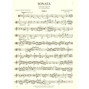 Vieuxtemps, Henri - Sonata in B-flat major, Op. 36 - for Viola and Piano - edited by Frank Foerster - International