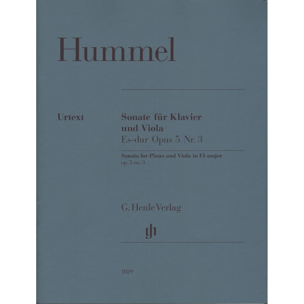 Hummel, Johann Nepomuk - Sonata for Piano and Viola in E-flat Major, Op 5,  No 3 - edited by Ernst Herttrich - G Henle Verlag