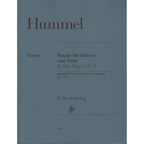 Hummel, Johann Nepomuk - Sonata for Piano and Viola in E-flat Major, Op 5,  No 3 - edited by Ernst Herttrich - G Henle Verlag