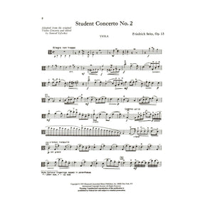 Seitz, Fritz (Friedrich) - Student's Concerto No 2 Op 13 For Viola in 1st Position and Piano Edited by Lifschey Published by Associated Music Publishers, Inc