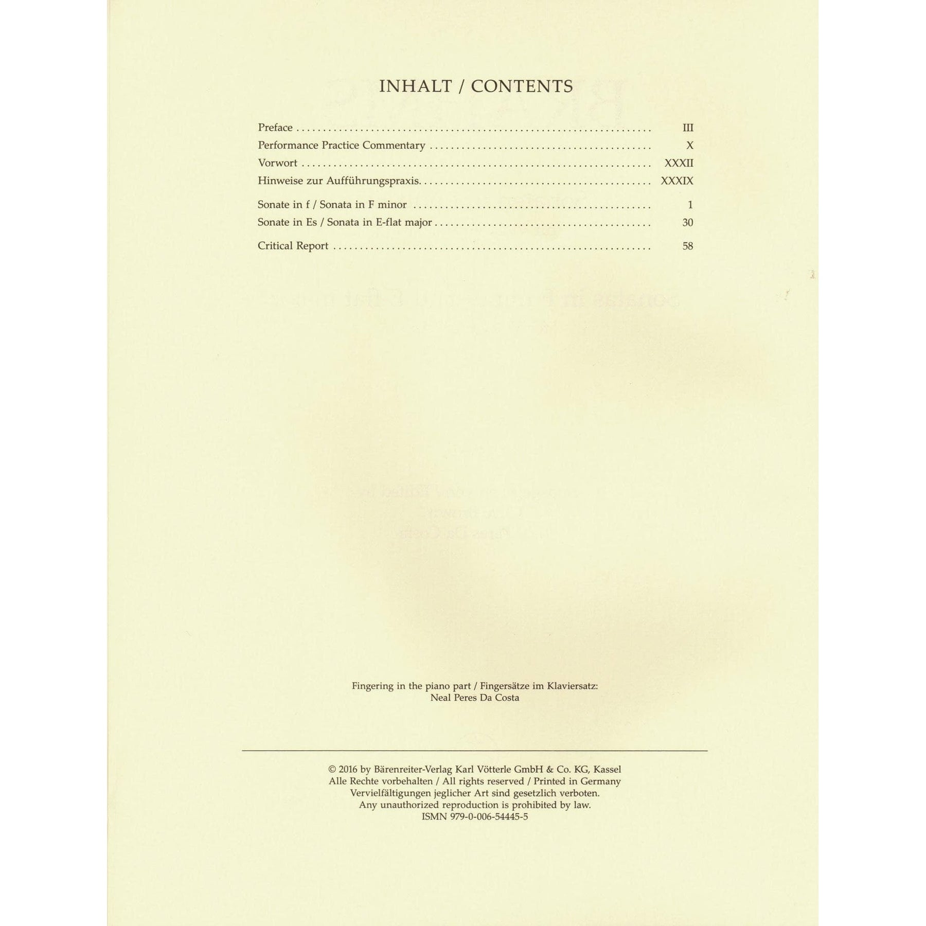Brahms, Johannes - Sonatas in F Minor and E-flat Major, Op 120 - for Viola and Piano - edited by Clive Brown and Neal Peres Da Costa - Barenreiter URTEXT
