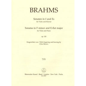 Brahms, Johannes - Sonatas in F Minor and E-flat Major, Op 120 - for Viola and Piano - edited by Clive Brown and Neal Peres Da Costa - Barenreiter URTEXT