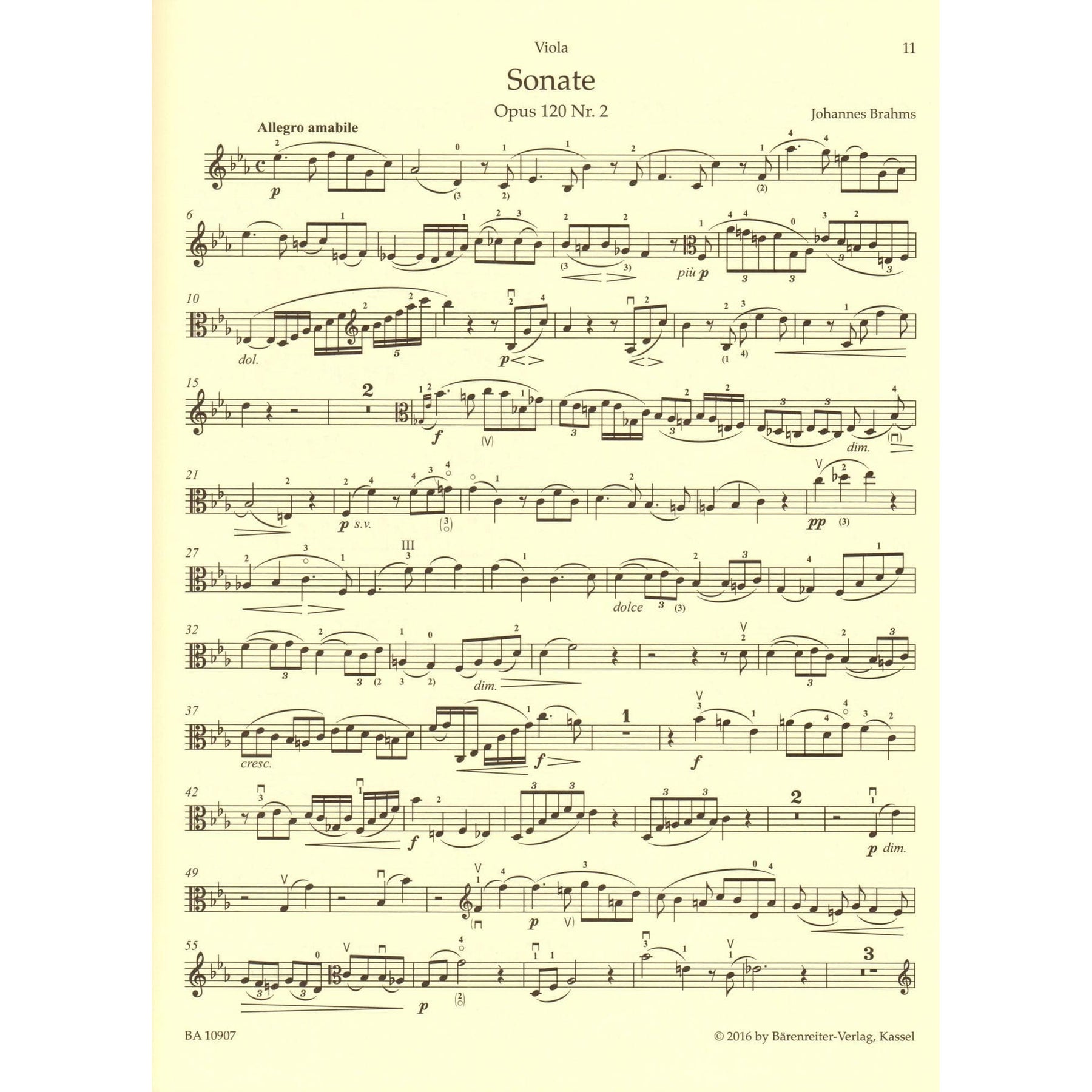 Brahms, Johannes - Sonatas in F Minor and E-flat Major, Op 120 - for Viola and Piano - edited by Clive Brown and Neal Peres Da Costa - Barenreiter URTEXT