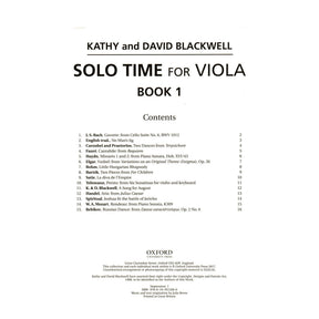 Solo Time for Viola - by Kathy and David Blackwell - Book 1 - for Viola and Piano - Oxford University Press