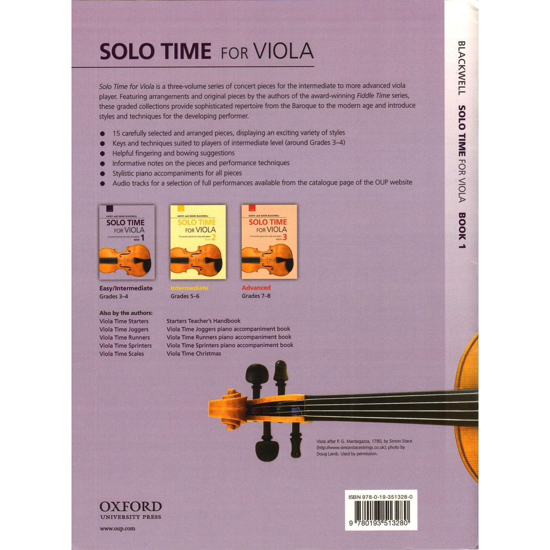 Solo Time for Viola - by Kathy and David Blackwell - Book 1 - for Viola and Piano - Oxford University Press