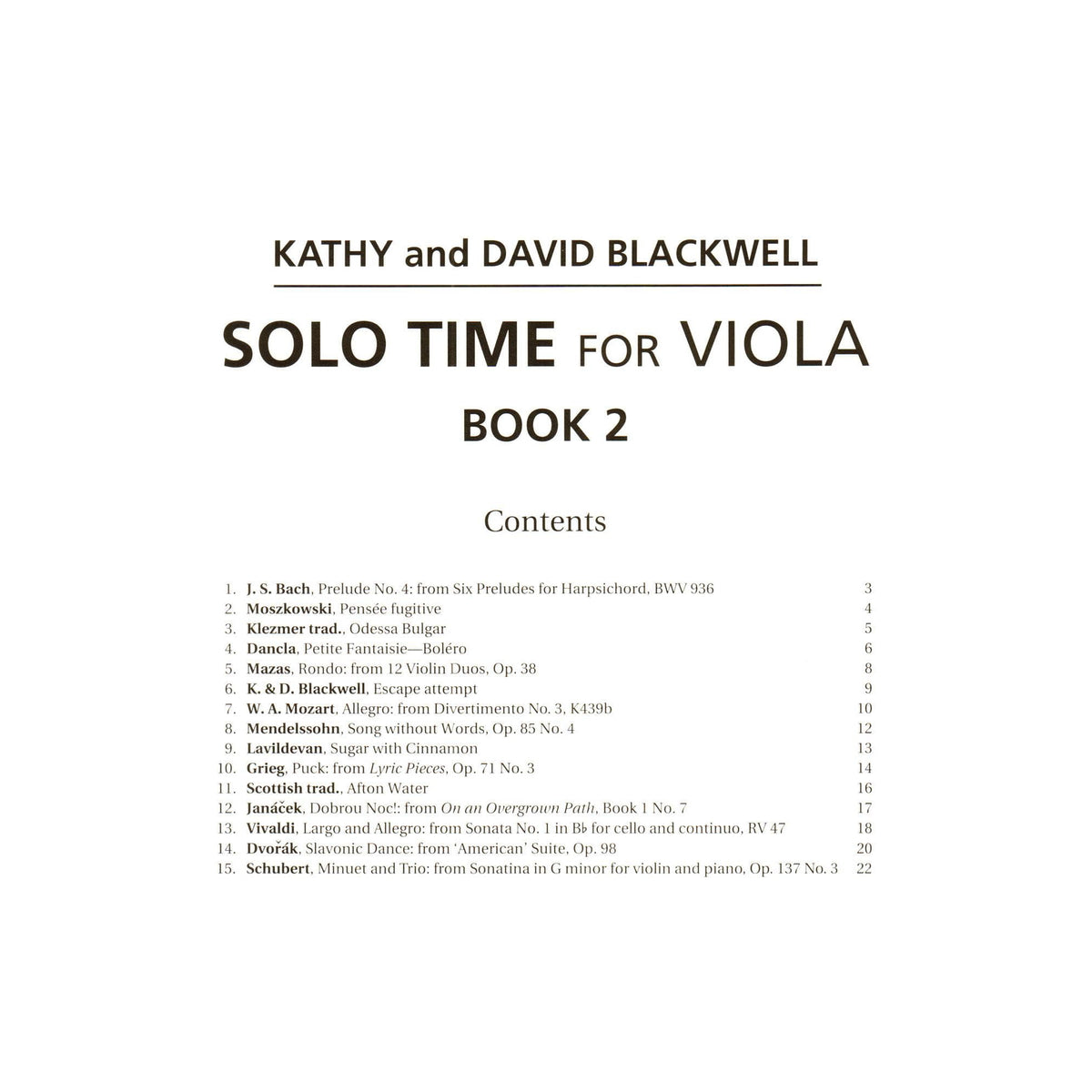 Solo Time for Viola - by Kathy and David Blackwell - Book 2 - for Viola and Piano - Oxford University Press