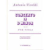 Vivaldi, Antonio - Concerto In d minor, Op 3, No 6, RV 356 For Viola Edited by Leonard Mogill Published by G Schirmer