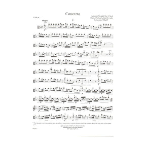 Vivaldi, Antonio - Concerto In d minor, Op 3, No 6, RV 356 For Viola Edited by Leonard Mogill Published by G Schirmer