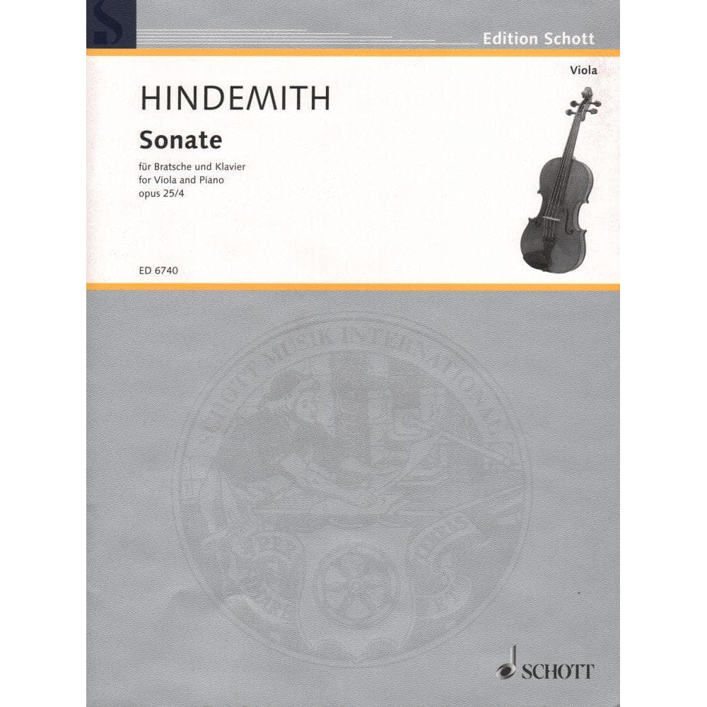 Hindemith, Paul - Sonata, Op 25, No 4 (1922) - Viola and Piano - Schott Edition