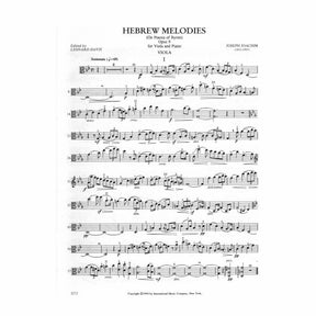Joachim, Joseph - Hebrew Melodies (On Poems of Byron), Op 9 - Viola and Piano - edited by Leonard Davis - International Music Co