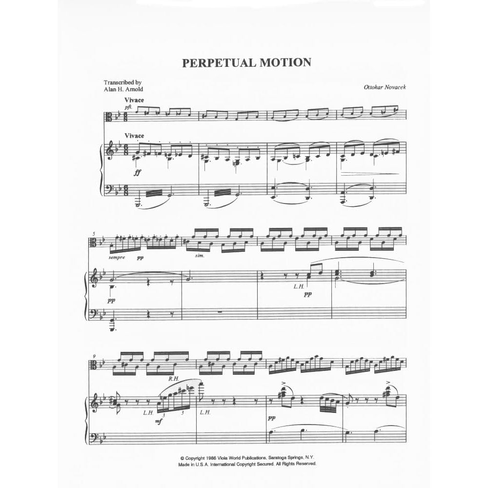 Ottokar Novacek-Perpetual Motion For Viola and Piano Published by Carl Fischer
