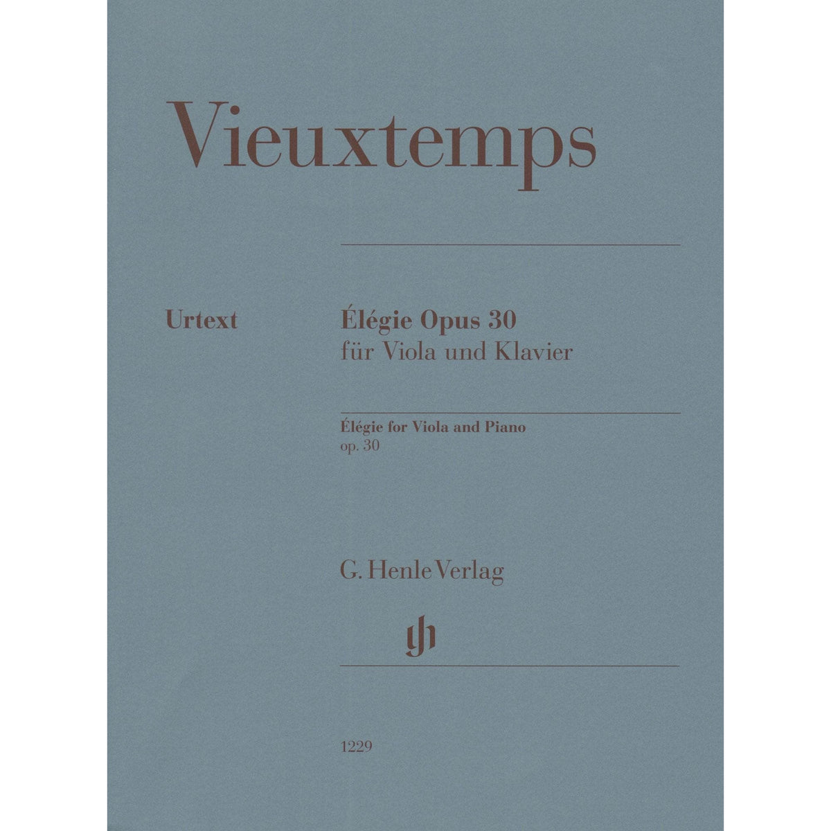 Vieuxtemps, Henri - Elegie, Opus 30 - for Viola and Piano - edited by Jost and Zimmermann - G Henle URTEXT