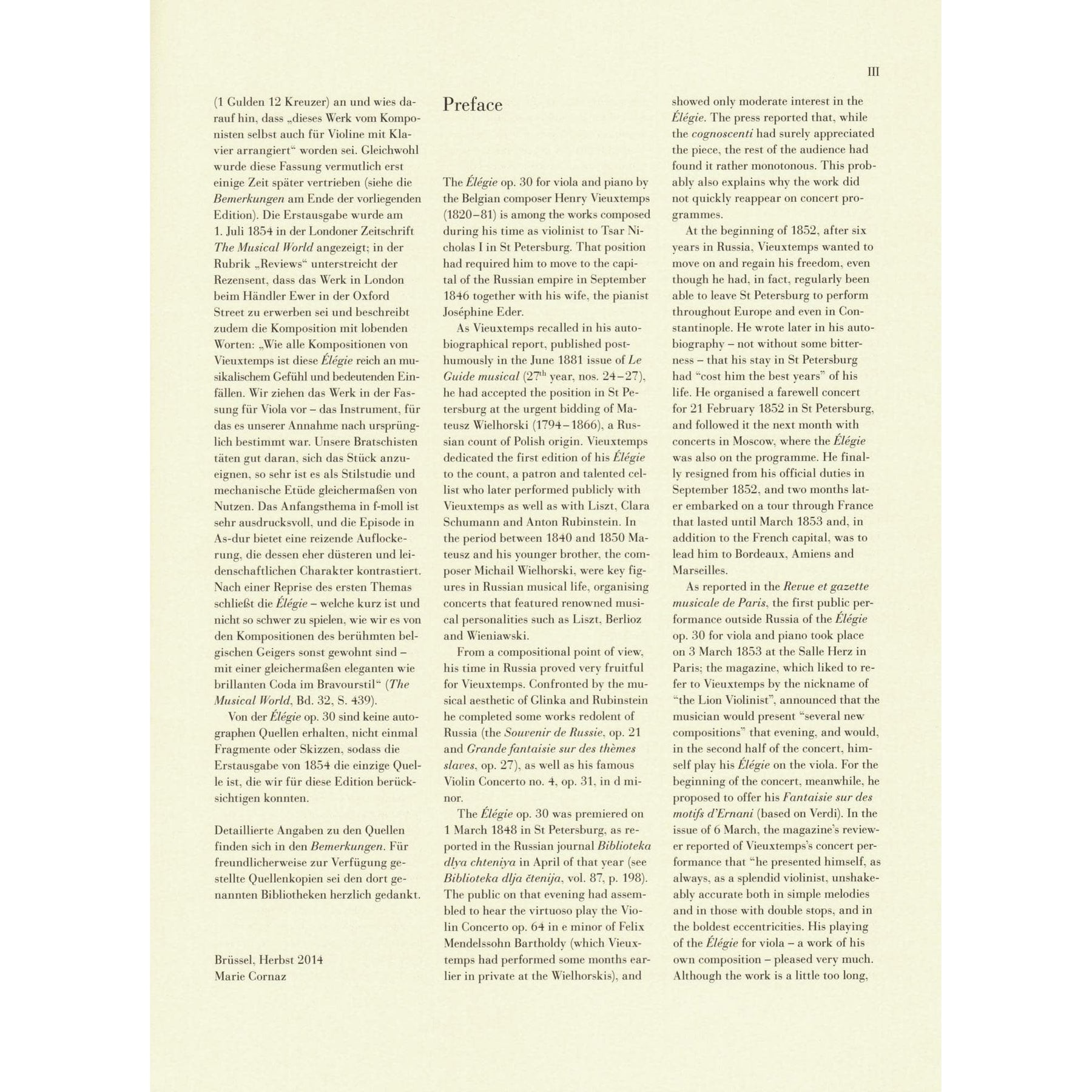 Vieuxtemps, Henri - Elegie, Opus 30 - for Viola and Piano - edited by Jost and Zimmermann - G Henle URTEXT
