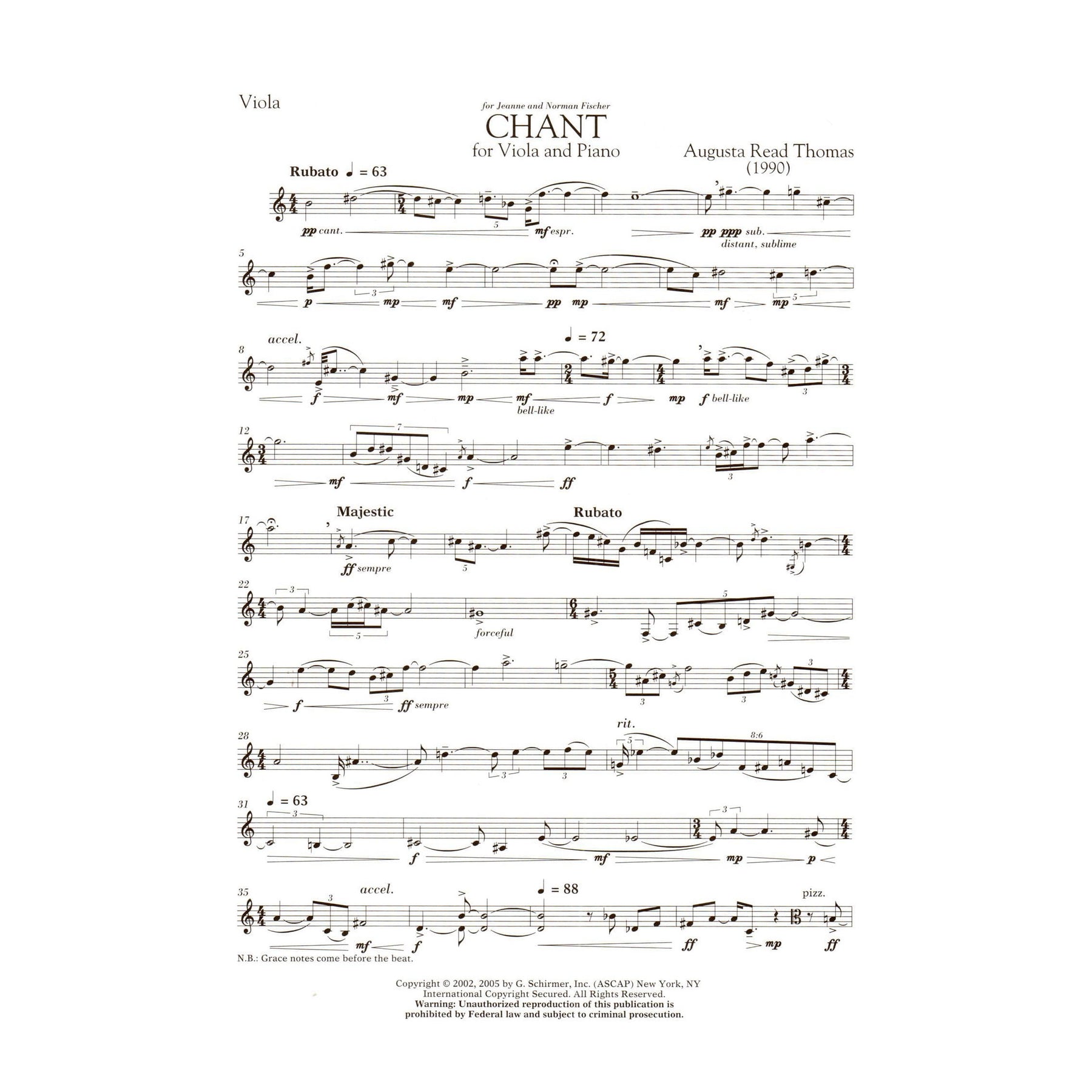 Thomas-Chant for Viola & Piano/Schirmer