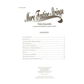 Martin, Joanne - More Festive Strings for Viola Ensemble - Four Violas - Alfred Music Publishing