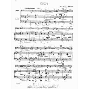 Carter, Elliot - Elegy (1943) for Viola and Piano - Peer Music Publication
