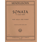 Mendelssohn, Felix - Sonata in c minor (1824) - Viola and Piano - edited by Milton Katims and Béla Siki - International Music Co