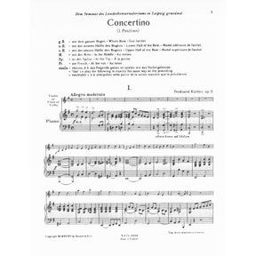 Kuchler, Ferdinand - Concertino in G Major, Op 11 - Viola and Piano - Bosworth Edition