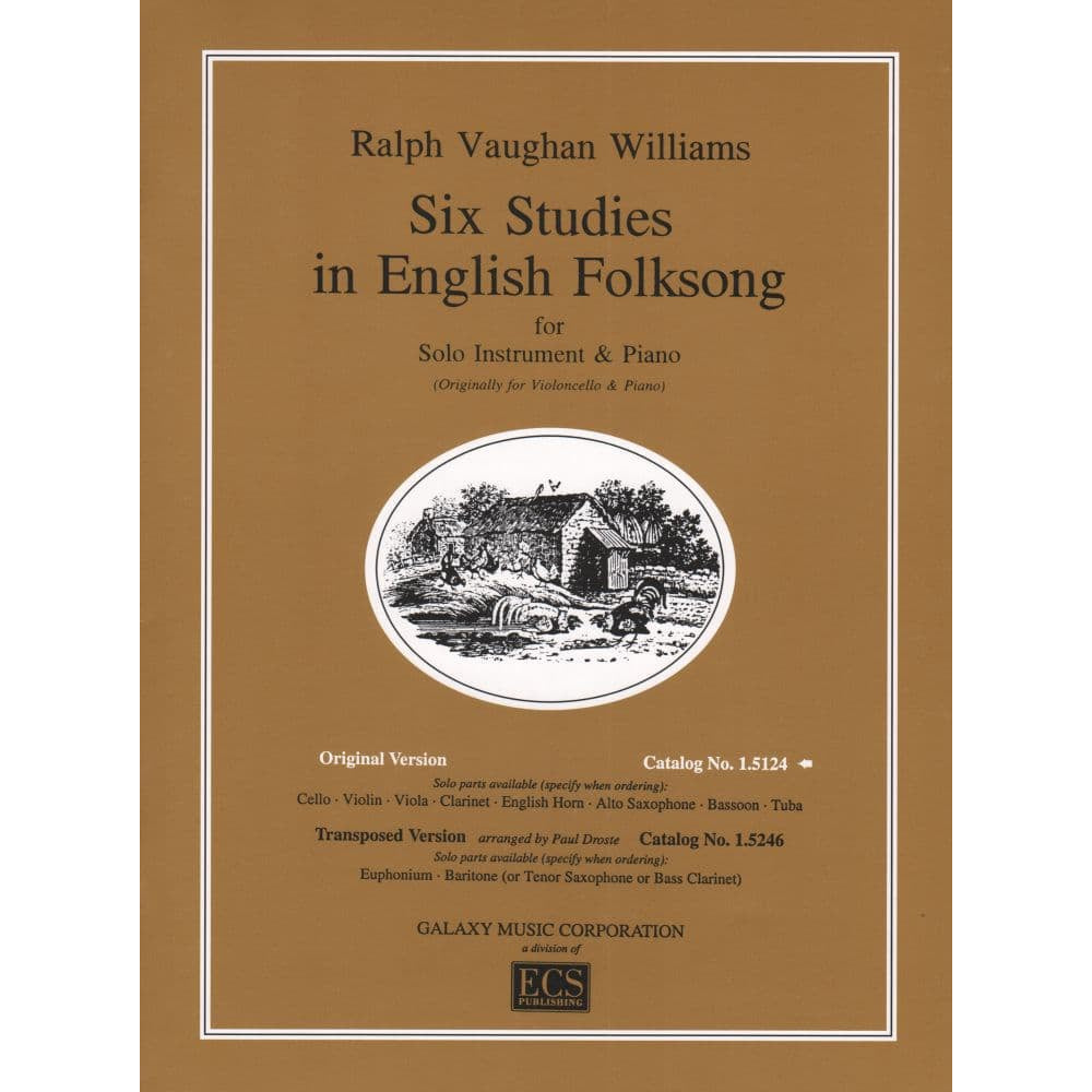 Vaughan Williams, Ralph - Six Studies in English Folksong - Viola and Piano - Galaxy Music Corporation