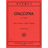 Vitali - Chaconne in g For Viola & Piano Published by International Music Company