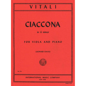 Vitali - Chaconne in g For Viola & Piano Published by International Music Company