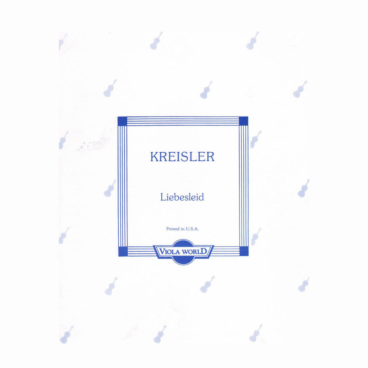 Kreisler, Fritz - Liebesleid - Viola and Piano - transcribed by Alan Arnold - Viola World Publishing