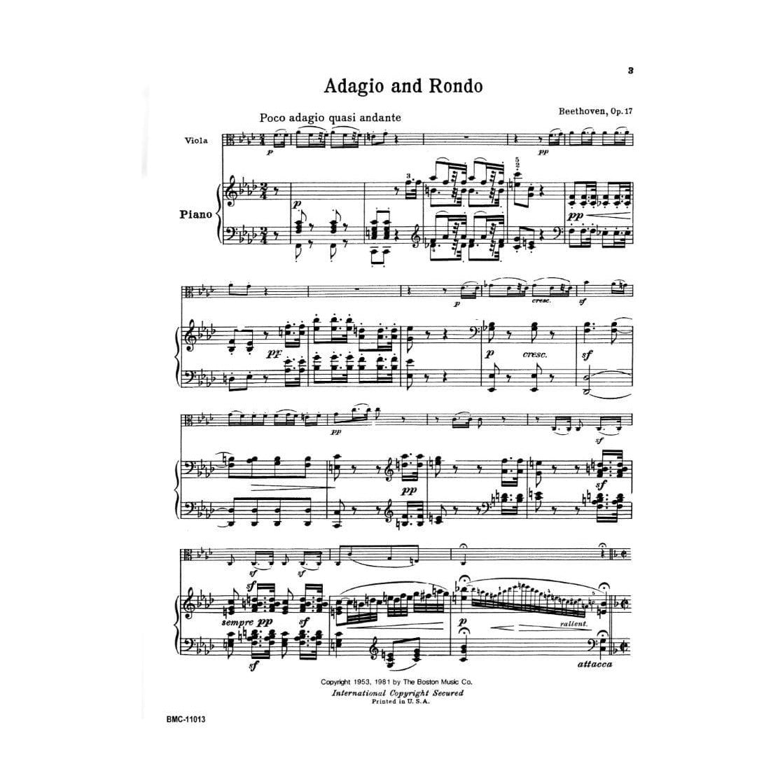 Boetje, Joseph - Viola Music For Concert and Church for Viola and Piano - Boston Music Company Publication