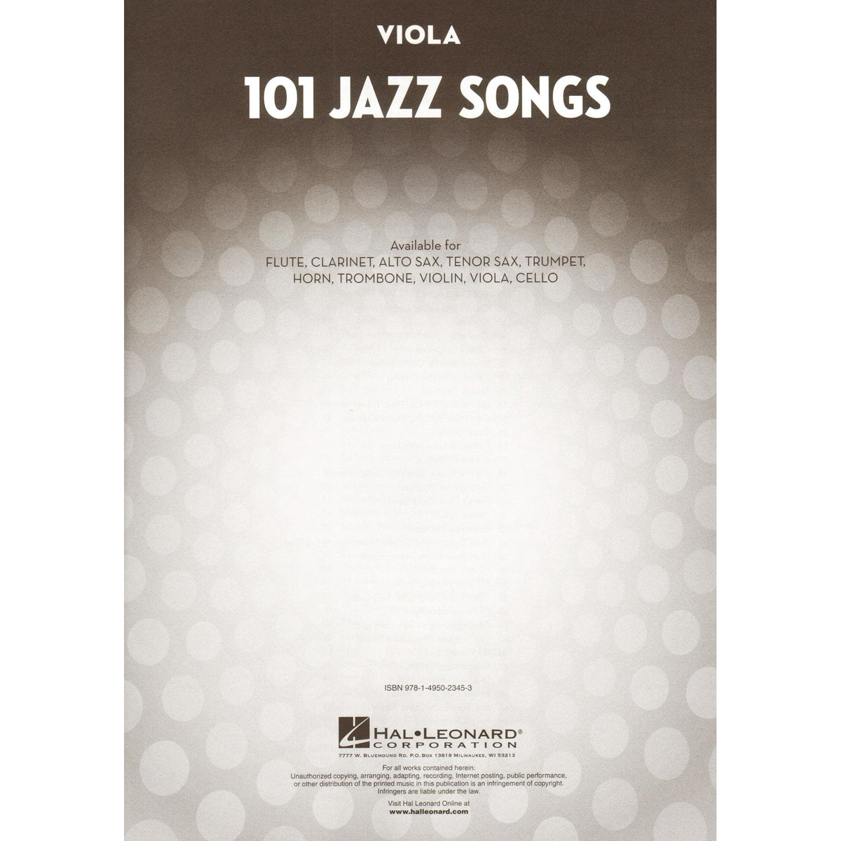 101 Jazz Songs for Viola