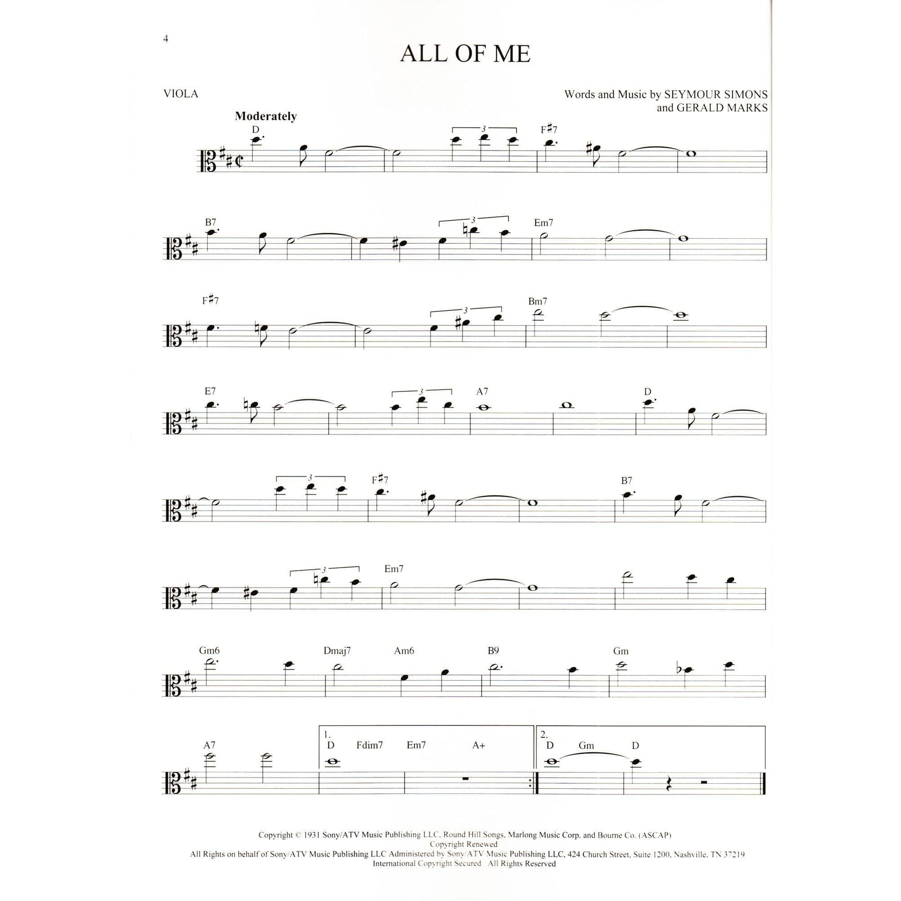 101 Jazz Songs for Viola