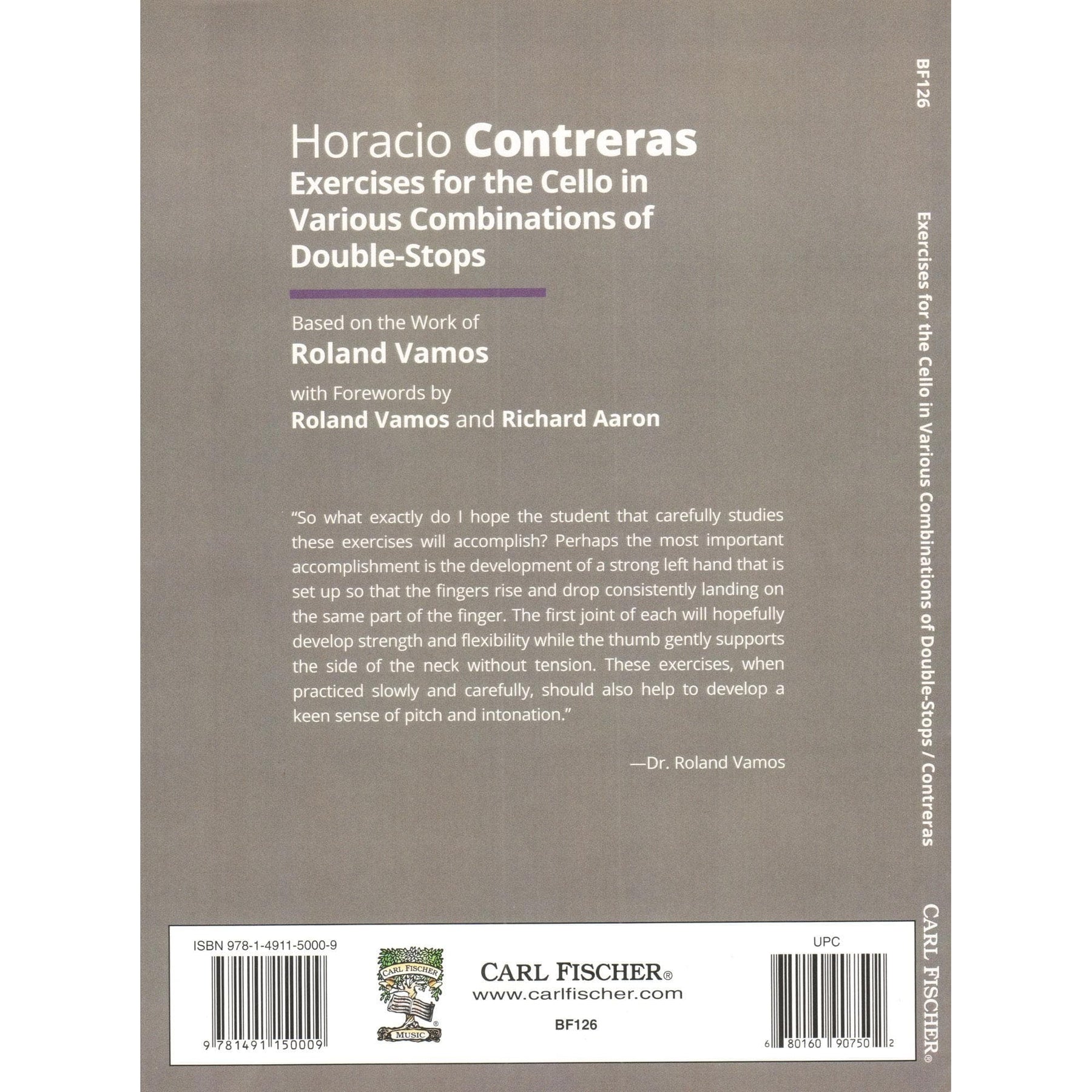 Contreras, Horacio - Exercises for the Cello in Various Combinations of Double-Stops - Carl Fischer Edition