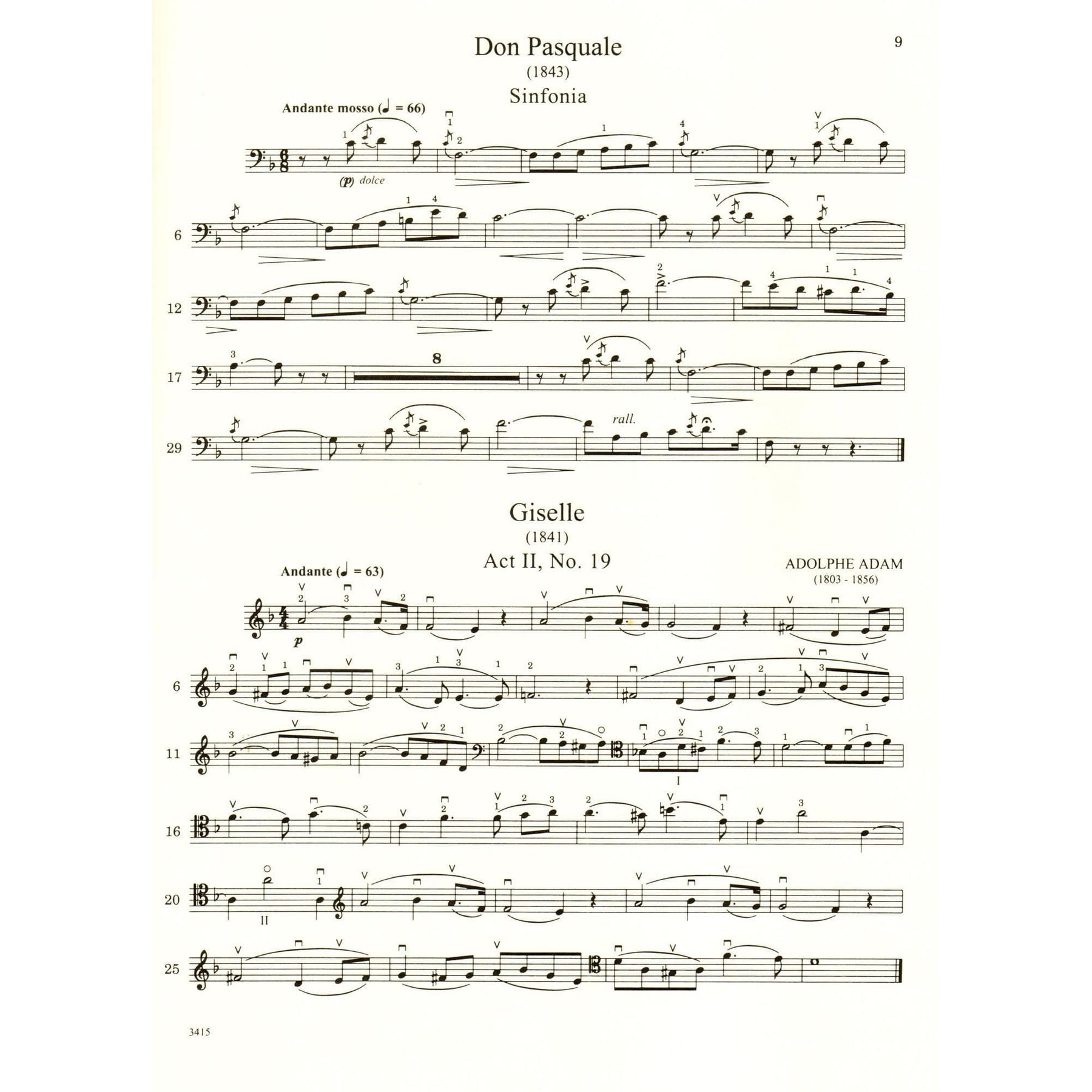 Cello Solos From Opera and Ballet - Arranged by Morganstern - International Edition