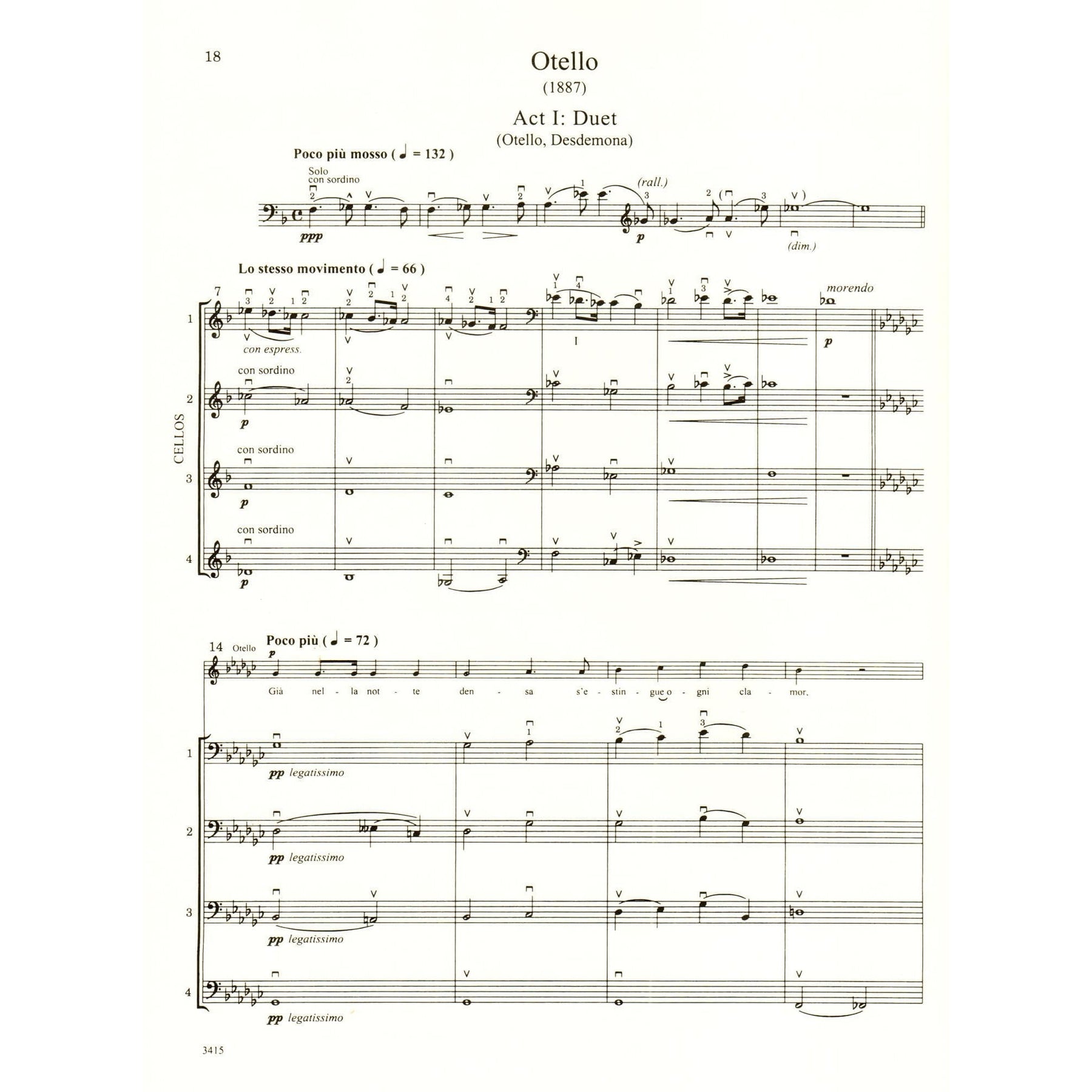 Cello Solos From Opera and Ballet - Arranged by Morganstern - International Edition