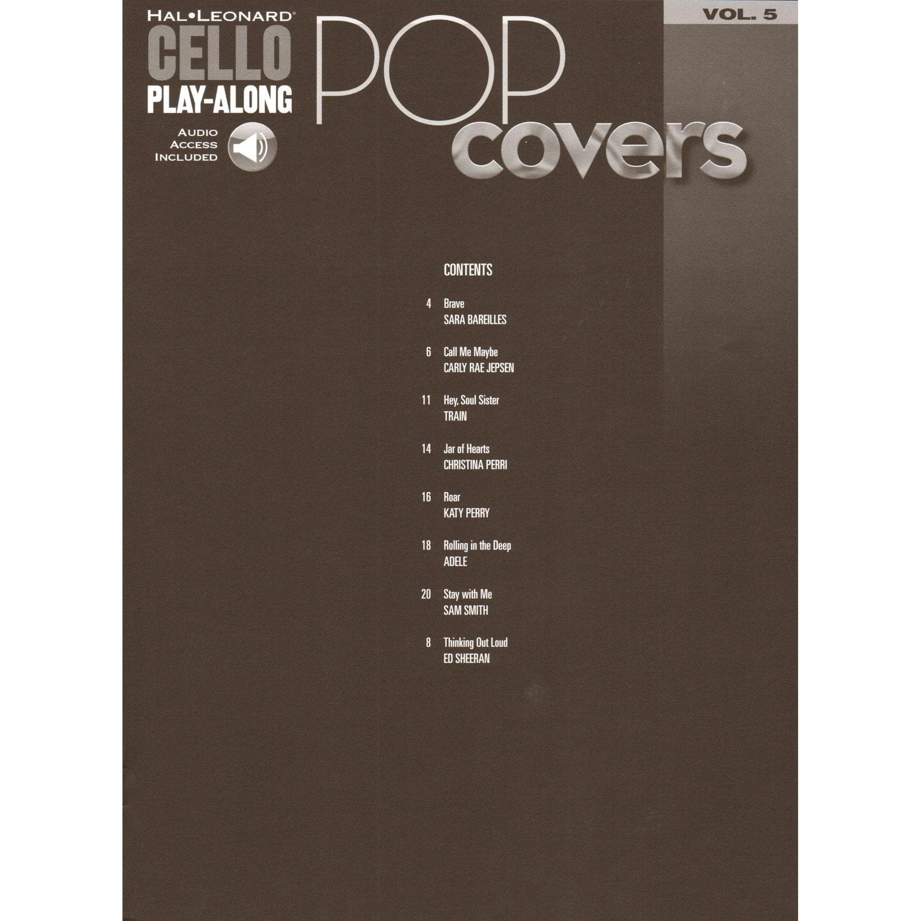 Pop Covers - for Cello with Audio Accompaniment - Cello Play-Along Vol. 5 - Hal Leonard
