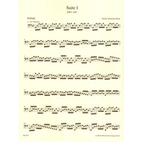 Bach, JS - 6 Suites BWV 1007 1012 for Cello - Arranged by Schwemer/Woodfull-Harris - Barenreiter Verlag URTEXT Edition